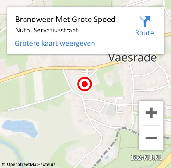 Locatie op kaart van de 112 melding: Brandweer Met Grote Spoed Naar Nuth, Servatiusstraat op 20 maart 2023 22:21