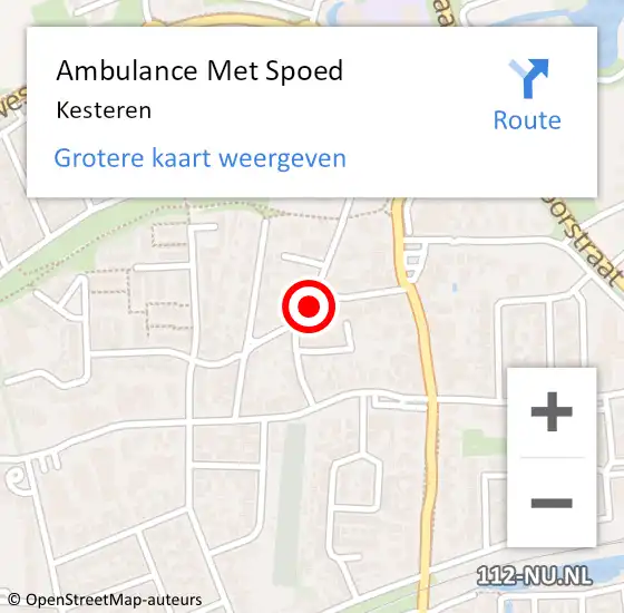 Locatie op kaart van de 112 melding: Ambulance Met Spoed Naar Kesteren op 20 maart 2023 22:45