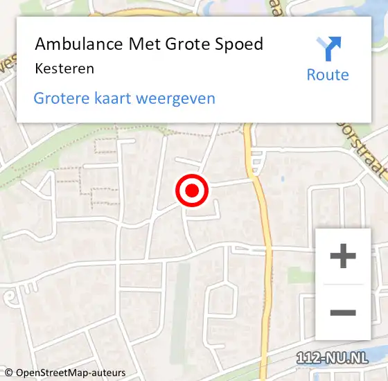 Locatie op kaart van de 112 melding: Ambulance Met Grote Spoed Naar Kesteren op 20 maart 2023 22:46