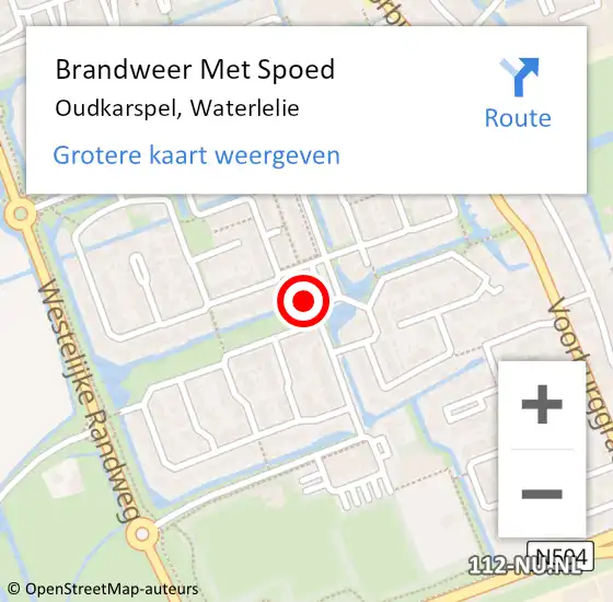 Locatie op kaart van de 112 melding: Brandweer Met Spoed Naar Oudkarspel, Waterlelie op 21 maart 2023 00:24