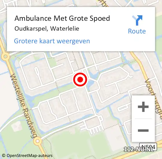 Locatie op kaart van de 112 melding: Ambulance Met Grote Spoed Naar Oudkarspel, Waterlelie op 21 maart 2023 00:37