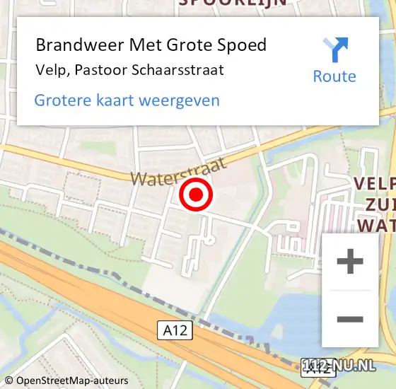 Locatie op kaart van de 112 melding: Brandweer Met Grote Spoed Naar Velp, Pastoor Schaarsstraat op 21 maart 2023 03:00