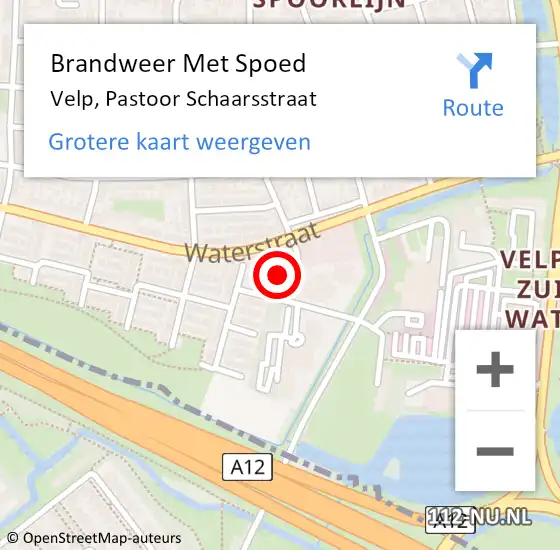 Locatie op kaart van de 112 melding: Brandweer Met Spoed Naar Velp, Pastoor Schaarsstraat op 21 maart 2023 03:25