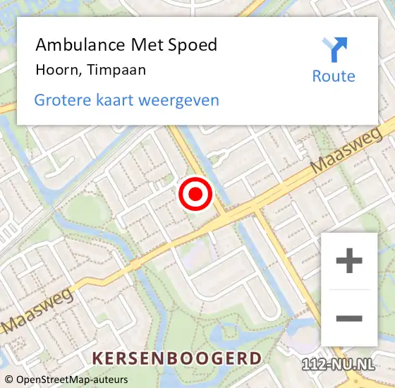 Locatie op kaart van de 112 melding: Ambulance Met Spoed Naar Hoorn, Timpaan op 21 maart 2023 03:34