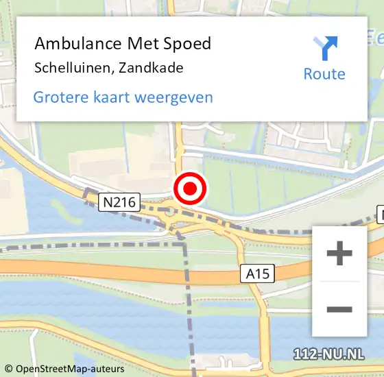 Locatie op kaart van de 112 melding: Ambulance Met Spoed Naar Schelluinen, Zandkade op 21 maart 2023 06:58