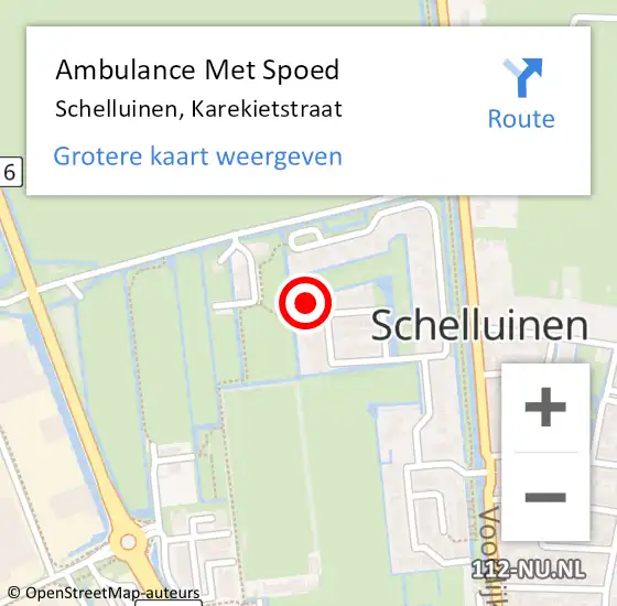 Locatie op kaart van de 112 melding: Ambulance Met Spoed Naar Schelluinen, Karekietstraat op 21 maart 2023 07:24