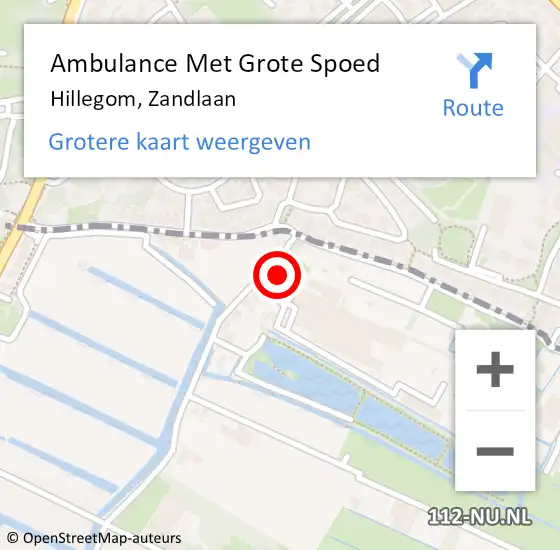 Locatie op kaart van de 112 melding: Ambulance Met Grote Spoed Naar Hillegom, Zandlaan op 21 maart 2023 07:47