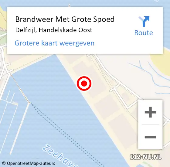 Locatie op kaart van de 112 melding: Brandweer Met Grote Spoed Naar Delfzijl, Handelskade Oost op 21 maart 2023 07:52