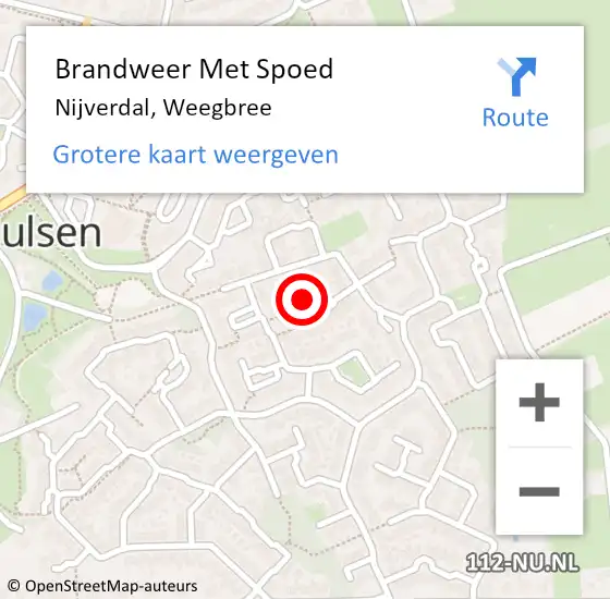 Locatie op kaart van de 112 melding: Brandweer Met Spoed Naar Nijverdal, Weegbree op 21 maart 2023 08:22