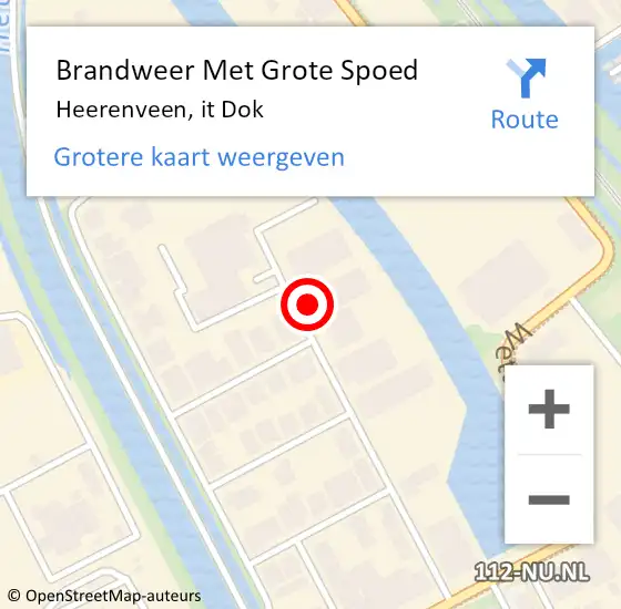 Locatie op kaart van de 112 melding: Brandweer Met Grote Spoed Naar Heerenveen, it Dok op 21 maart 2023 08:48