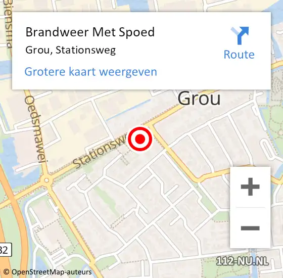 Locatie op kaart van de 112 melding: Brandweer Met Spoed Naar Grou, Stationsweg op 21 maart 2023 09:42