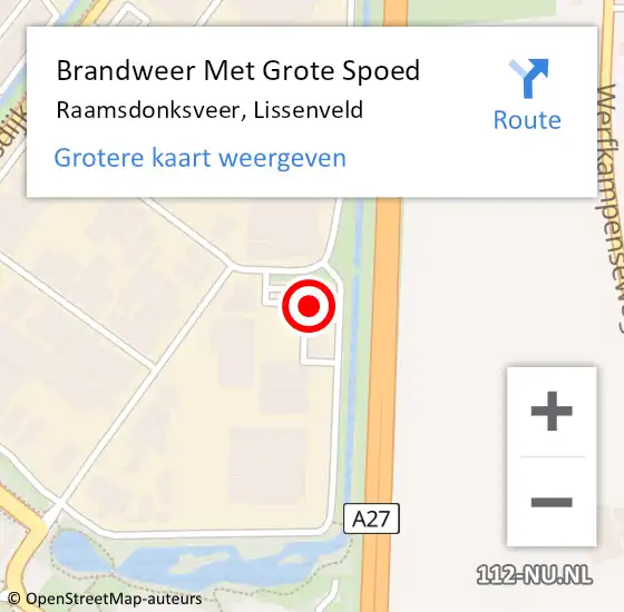 Locatie op kaart van de 112 melding: Brandweer Met Grote Spoed Naar Raamsdonksveer, Lissenveld op 21 maart 2023 10:09