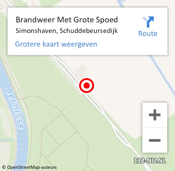 Locatie op kaart van de 112 melding: Brandweer Met Grote Spoed Naar Simonshaven, Schuddebeursedijk op 21 maart 2023 10:36