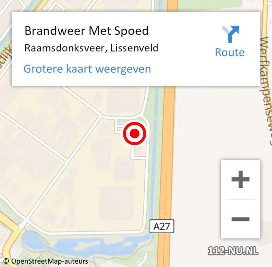 Locatie op kaart van de 112 melding: Brandweer Met Spoed Naar Raamsdonksveer, Lissenveld op 21 maart 2023 10:51