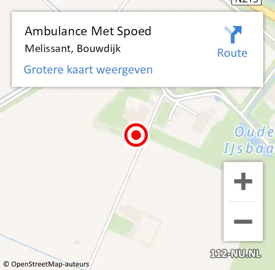 Locatie op kaart van de 112 melding: Ambulance Met Spoed Naar Melissant, Bouwdijk op 21 maart 2023 11:16