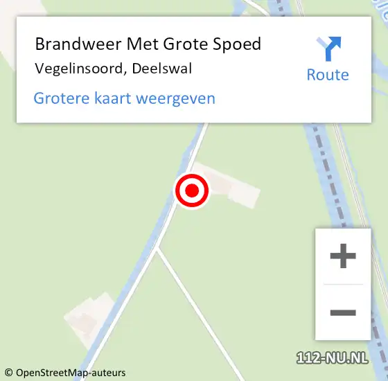 Locatie op kaart van de 112 melding: Brandweer Met Grote Spoed Naar Vegelinsoord, Deelswal op 21 maart 2023 11:43