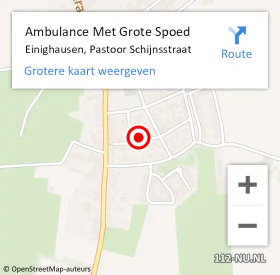 Locatie op kaart van de 112 melding: Ambulance Met Grote Spoed Naar Einighausen, Pastoor Schijnsstraat op 11 oktober 2013 23:46