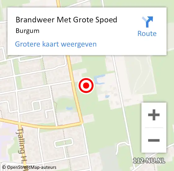 Locatie op kaart van de 112 melding: Brandweer Met Grote Spoed Naar Burgum op 21 maart 2023 12:09