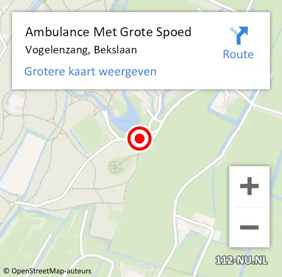 Locatie op kaart van de 112 melding: Ambulance Met Grote Spoed Naar Vogelenzang, Bekslaan op 21 maart 2023 12:26