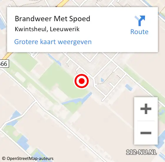 Locatie op kaart van de 112 melding: Brandweer Met Spoed Naar Kwintsheul, Leeuwerik op 21 maart 2023 12:52