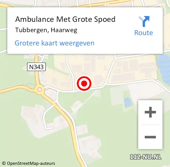 Locatie op kaart van de 112 melding: Ambulance Met Grote Spoed Naar Tubbergen, Haarweg op 21 maart 2023 13:08