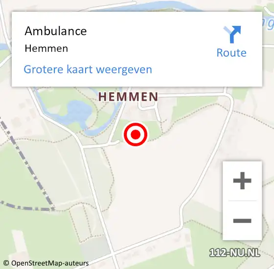 Locatie op kaart van de 112 melding: Ambulance Hemmen op 21 maart 2023 14:09