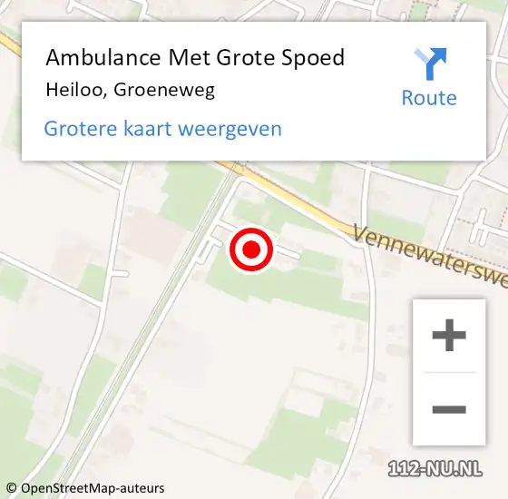 Locatie op kaart van de 112 melding: Ambulance Met Grote Spoed Naar Heiloo, Groeneweg op 21 maart 2023 15:23