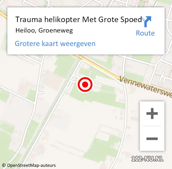 Locatie op kaart van de 112 melding: Trauma helikopter Met Grote Spoed Naar Heiloo, Groeneweg op 21 maart 2023 15:24