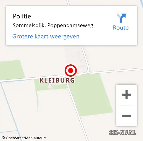 Locatie op kaart van de 112 melding: Politie Sommelsdijk, Poppendamseweg op 21 maart 2023 15:26