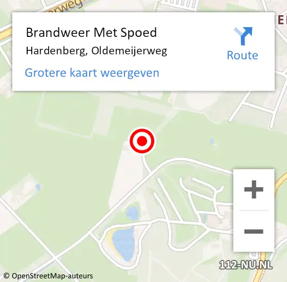 Locatie op kaart van de 112 melding: Brandweer Met Spoed Naar Hardenberg, Oldemeijerweg op 21 maart 2023 15:43