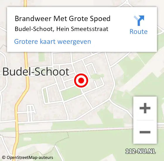 Locatie op kaart van de 112 melding: Brandweer Met Grote Spoed Naar Budel-Schoot, Hein Smeetsstraat op 21 maart 2023 15:50