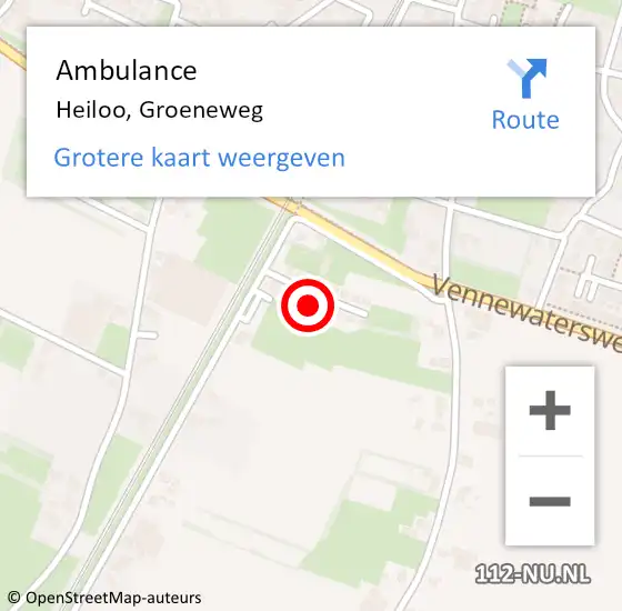 Locatie op kaart van de 112 melding: Ambulance Heiloo, Groeneweg op 21 maart 2023 15:54