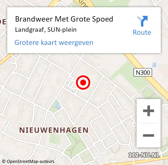 Locatie op kaart van de 112 melding: Brandweer Met Grote Spoed Naar Landgraaf, SUN-plein op 21 maart 2023 16:21