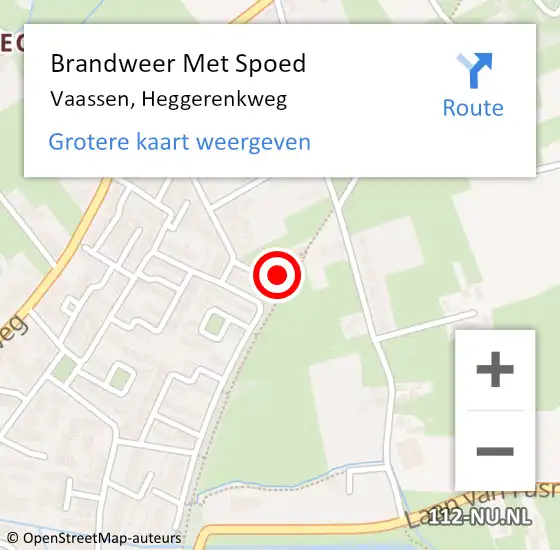 Locatie op kaart van de 112 melding: Brandweer Met Spoed Naar Vaassen, Heggerenkweg op 21 maart 2023 16:54