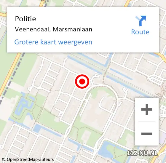 Locatie op kaart van de 112 melding: Politie Veenendaal, Marsmanlaan op 21 maart 2023 17:13