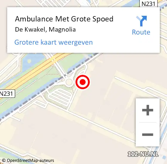 Locatie op kaart van de 112 melding: Ambulance Met Grote Spoed Naar De Kwakel, Magnolia op 21 maart 2023 17:14