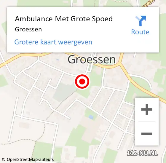 Locatie op kaart van de 112 melding: Ambulance Met Grote Spoed Naar Groessen op 21 maart 2023 17:29