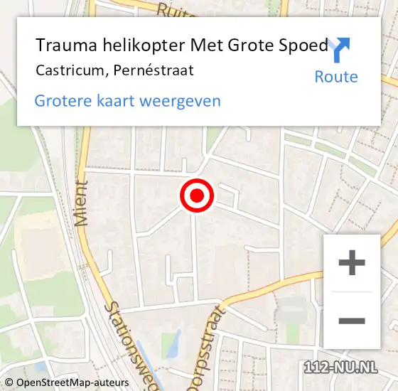 Locatie op kaart van de 112 melding: Trauma helikopter Met Grote Spoed Naar Castricum, Pernéstraat op 21 maart 2023 19:29