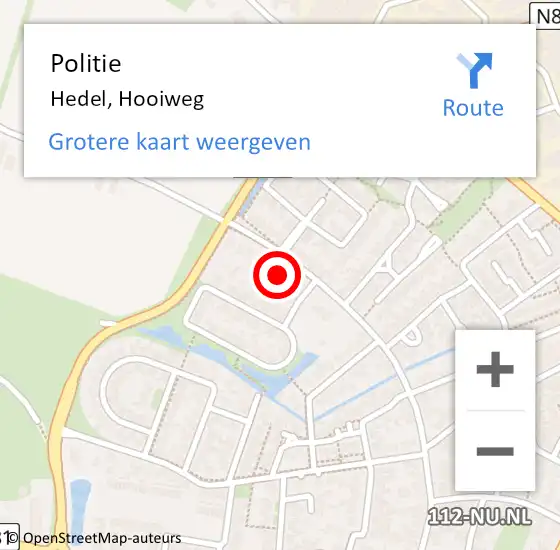 Locatie op kaart van de 112 melding: Politie Hedel, Hooiweg op 21 maart 2023 19:30