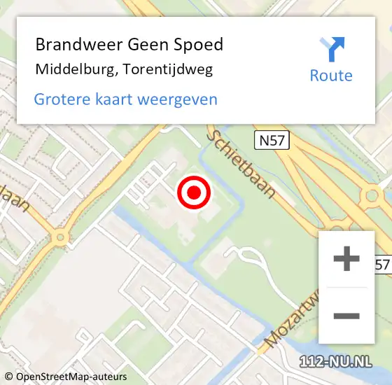Locatie op kaart van de 112 melding: Brandweer Geen Spoed Naar Middelburg, Torentijdweg op 21 maart 2023 19:30
