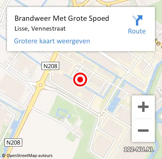 Locatie op kaart van de 112 melding: Brandweer Met Grote Spoed Naar Lisse, Vennestraat op 21 maart 2023 19:31