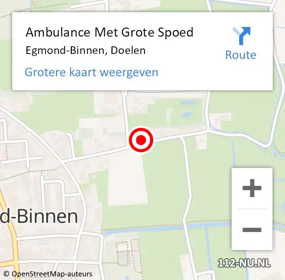 Locatie op kaart van de 112 melding: Ambulance Met Grote Spoed Naar Egmond-Binnen, Doelen op 21 maart 2023 19:40