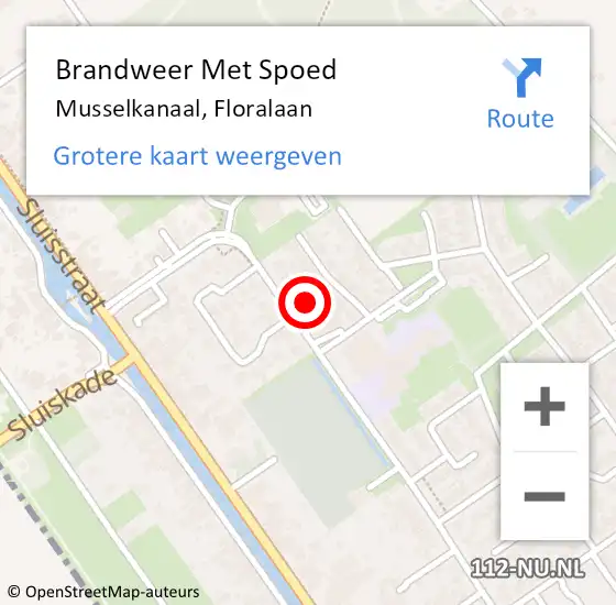 Locatie op kaart van de 112 melding: Brandweer Met Spoed Naar Musselkanaal, Floralaan op 21 maart 2023 20:16