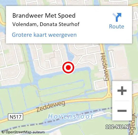 Locatie op kaart van de 112 melding: Brandweer Met Spoed Naar Volendam, Donata Steurhof op 21 maart 2023 20:19