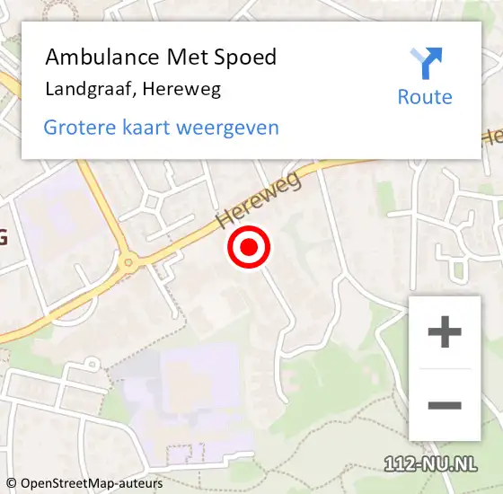 Locatie op kaart van de 112 melding: Ambulance Met Spoed Naar Landgraaf, Hereweg op 19 augustus 2014 18:00