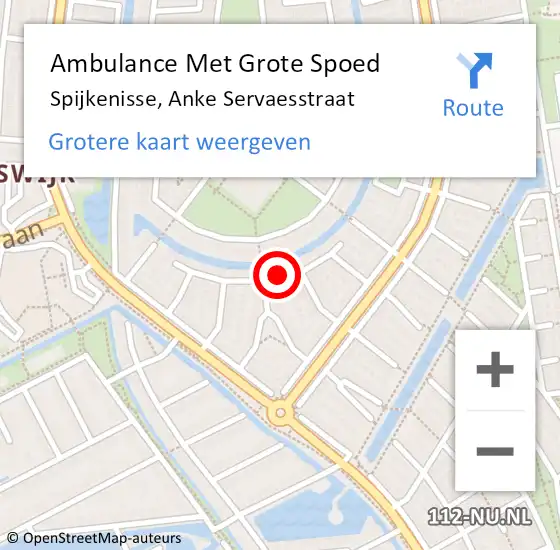 Locatie op kaart van de 112 melding: Ambulance Met Grote Spoed Naar Spijkenisse, Anke Servaesstraat op 21 maart 2023 21:27