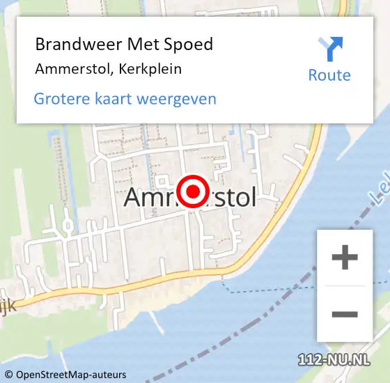 Locatie op kaart van de 112 melding: Brandweer Met Spoed Naar Ammerstol, Kerkplein op 19 augustus 2014 18:07