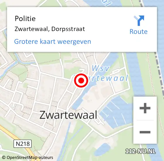 Locatie op kaart van de 112 melding: Politie Zwartewaal, Dorpsstraat op 19 augustus 2014 18:16