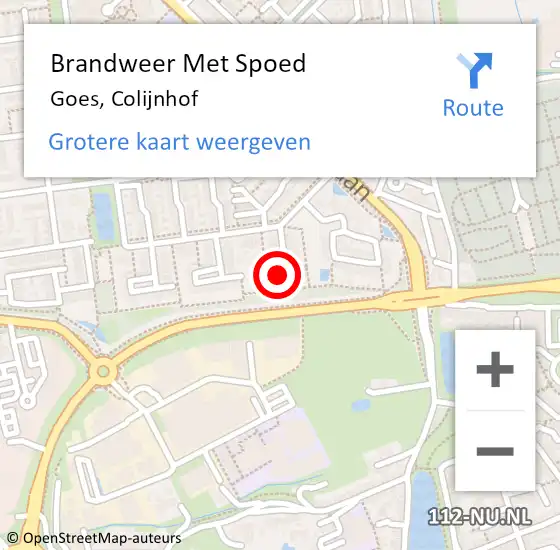 Locatie op kaart van de 112 melding: Brandweer Met Spoed Naar Goes, Colijnhof op 22 maart 2023 02:40