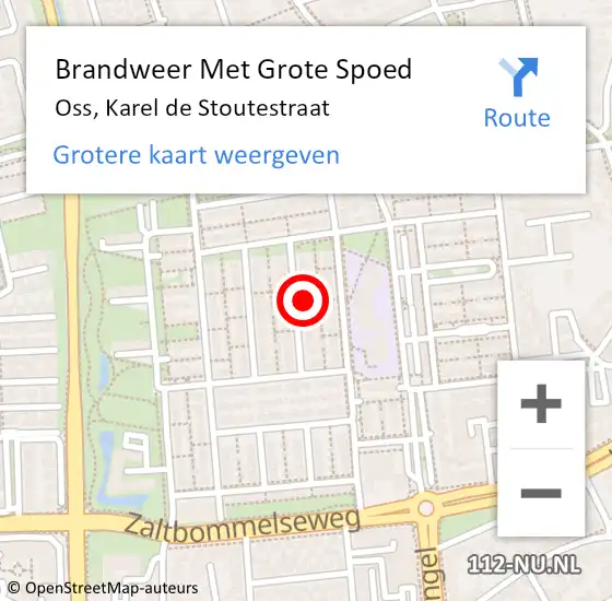 Locatie op kaart van de 112 melding: Brandweer Met Grote Spoed Naar Oss, Karel de Stoutestraat op 22 maart 2023 04:43